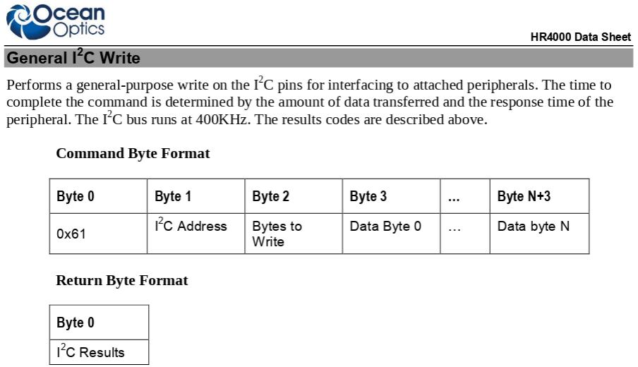hr4000 i2c write