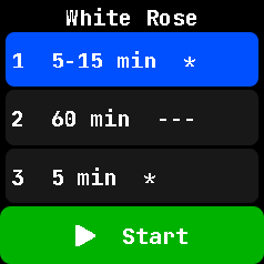 whiterose timer main screen